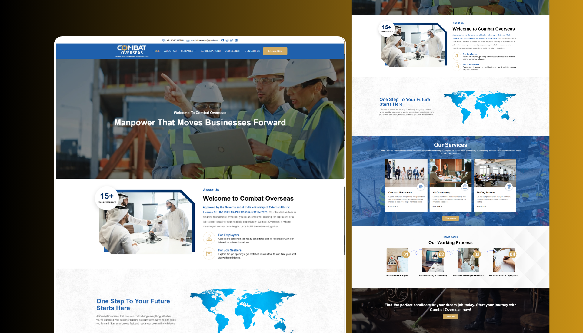 Business website with workforce solutions