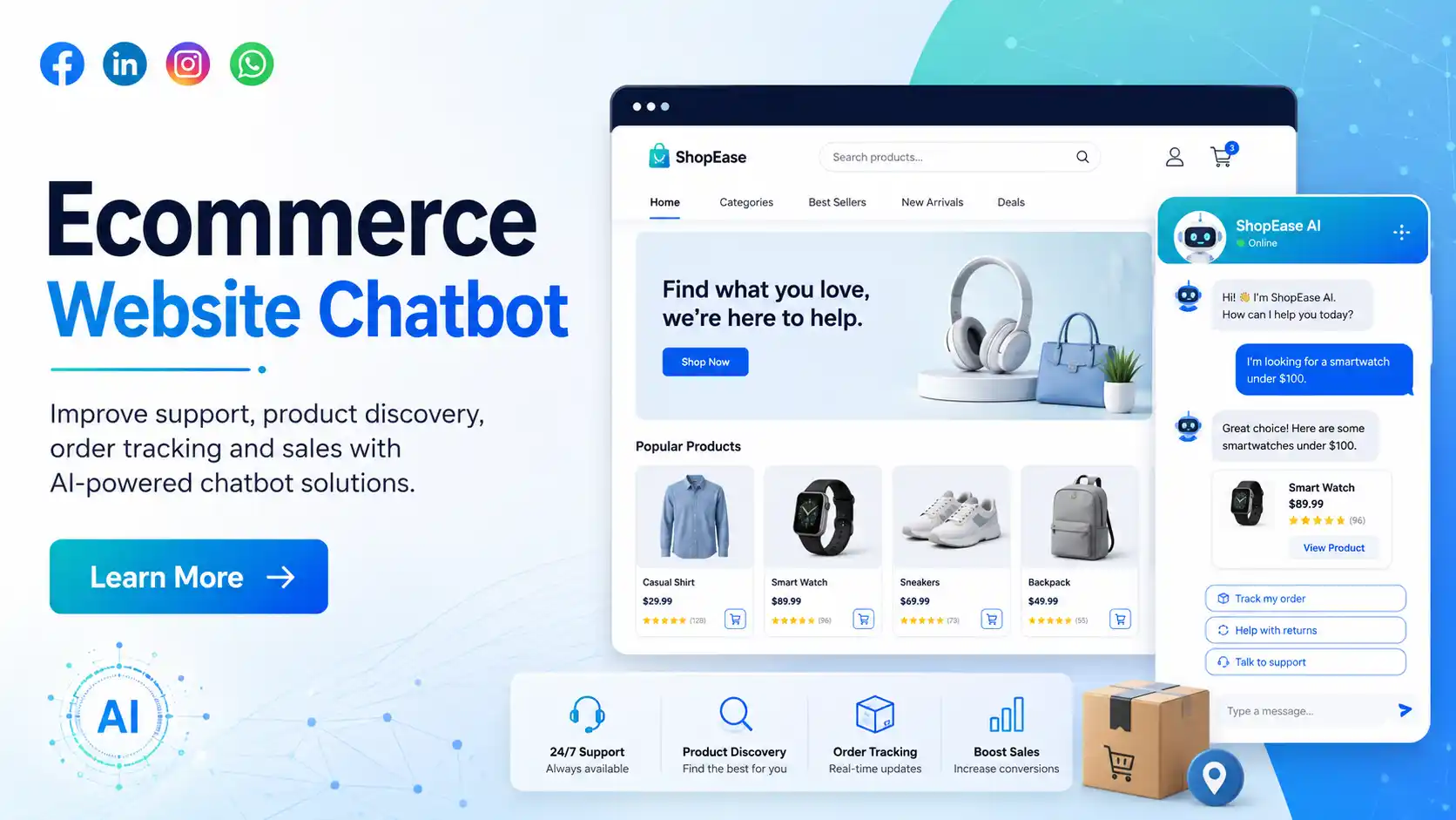 Read more about the article Chatbot for Ecommerce Website: A Complete Business Guide