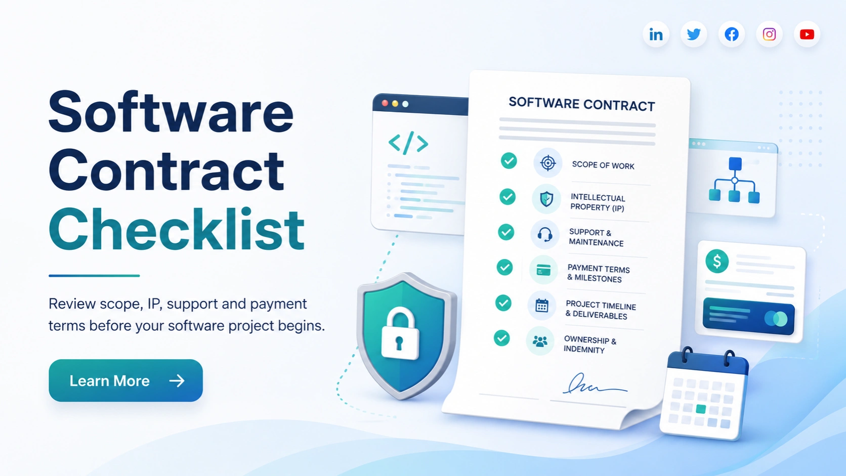 You are currently viewing Software Development Contract Checklist: Scope, IP, Support and Payment Terms