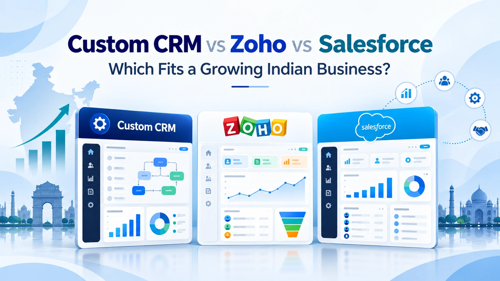 You are currently viewing Custom CRM vs Zoho vs Salesforce: Which Fits a Growing Indian Business?